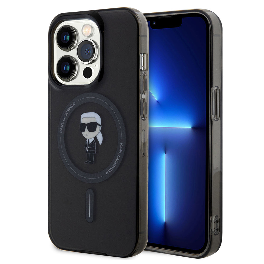Θήκη MagSafe για Apple iPhone 14 Pro Max, Karl Lagerfeld, IML Ikonik Karl, Μαύρη