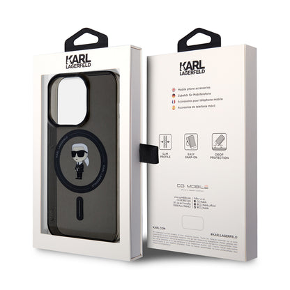 Θήκη MagSafe για Apple iPhone 14 Pro Max, Karl Lagerfeld, IML Ikonik Karl, Μαύρη