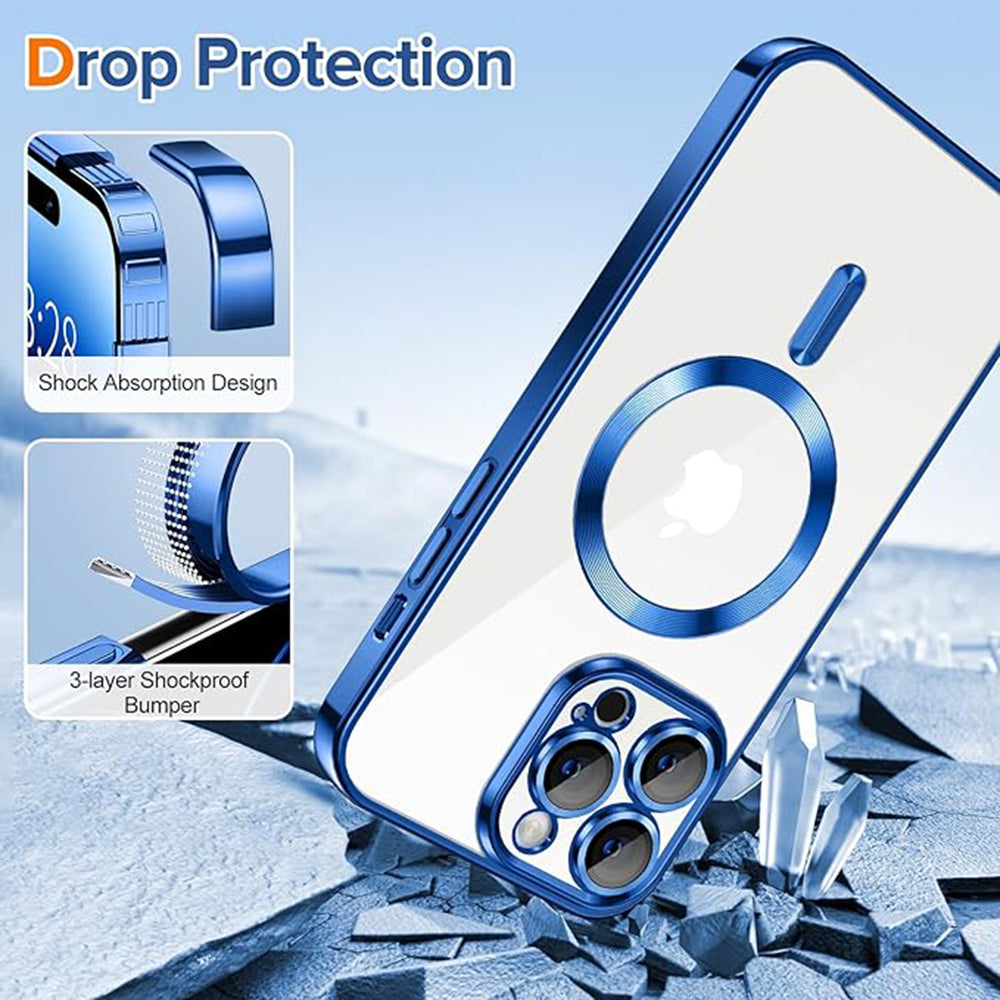 Θήκη MagSafe για Apple iPhone 14 Pro Max, Techsuit, Luxury Crystal, Σκούρο Μπλε