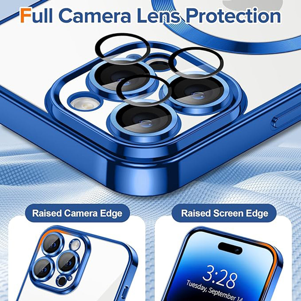 Θήκη MagSafe για Apple iPhone 14 Pro Max, Techsuit, Luxury Crystal, Σκούρο Μπλε
