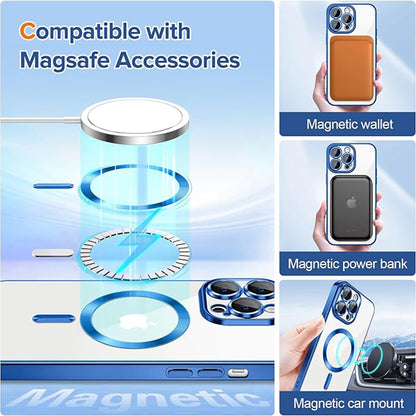 Θήκη MagSafe για Apple iPhone 14 Pro Max, Techsuit, Luxury Crystal, Σκούρο Μπλε