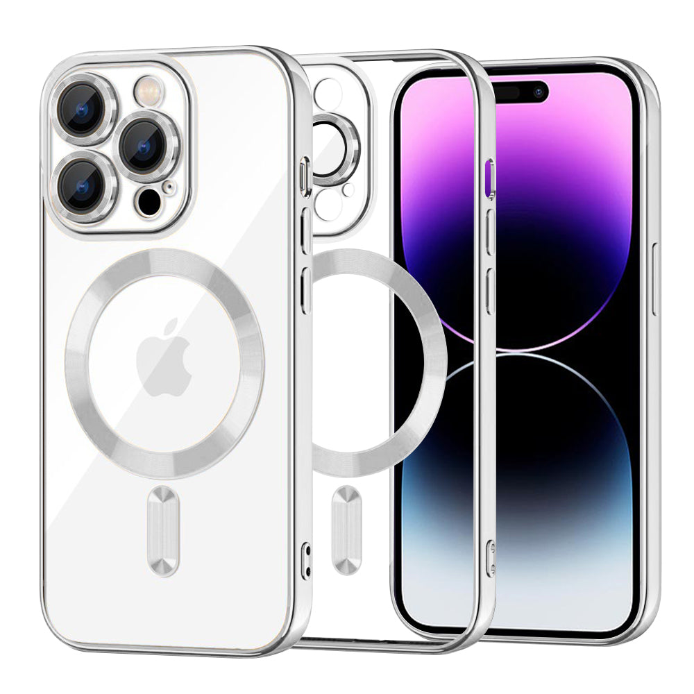 Θήκη MagSafe για Apple iPhone 14 Pro Max, Techsuit, Luxury Crystal, Ασημί