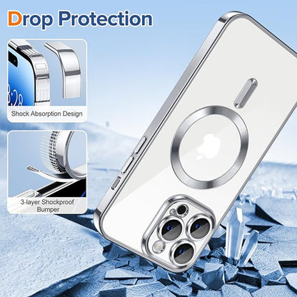 Θήκη MagSafe για Apple iPhone 14 Pro Max, Techsuit, Luxury Crystal, Ασημί