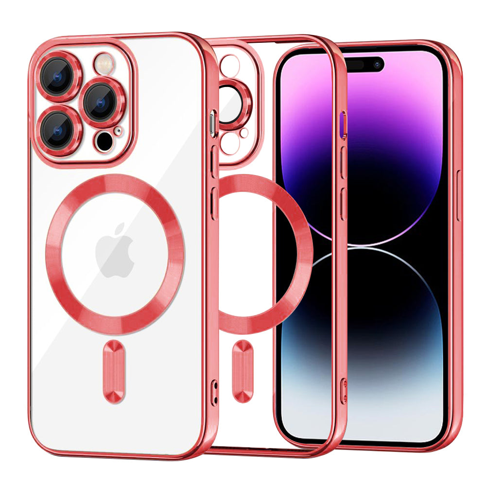 Θήκη MagSafe για Apple iPhone 14 Pro Max, Techsuit, Luxury Crystal, Κόκκινο