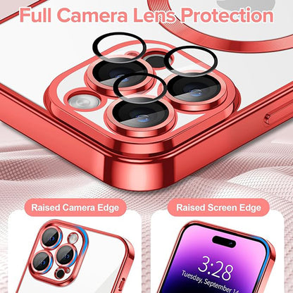Θήκη MagSafe για Apple iPhone 14 Pro Max, Techsuit, Luxury Crystal, Κόκκινο