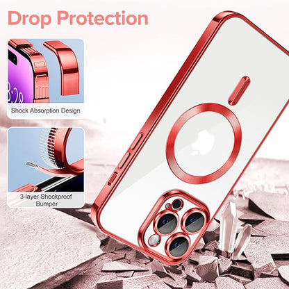 Θήκη MagSafe για Apple iPhone 14 Pro Max, Techsuit, Luxury Crystal, Κόκκινο