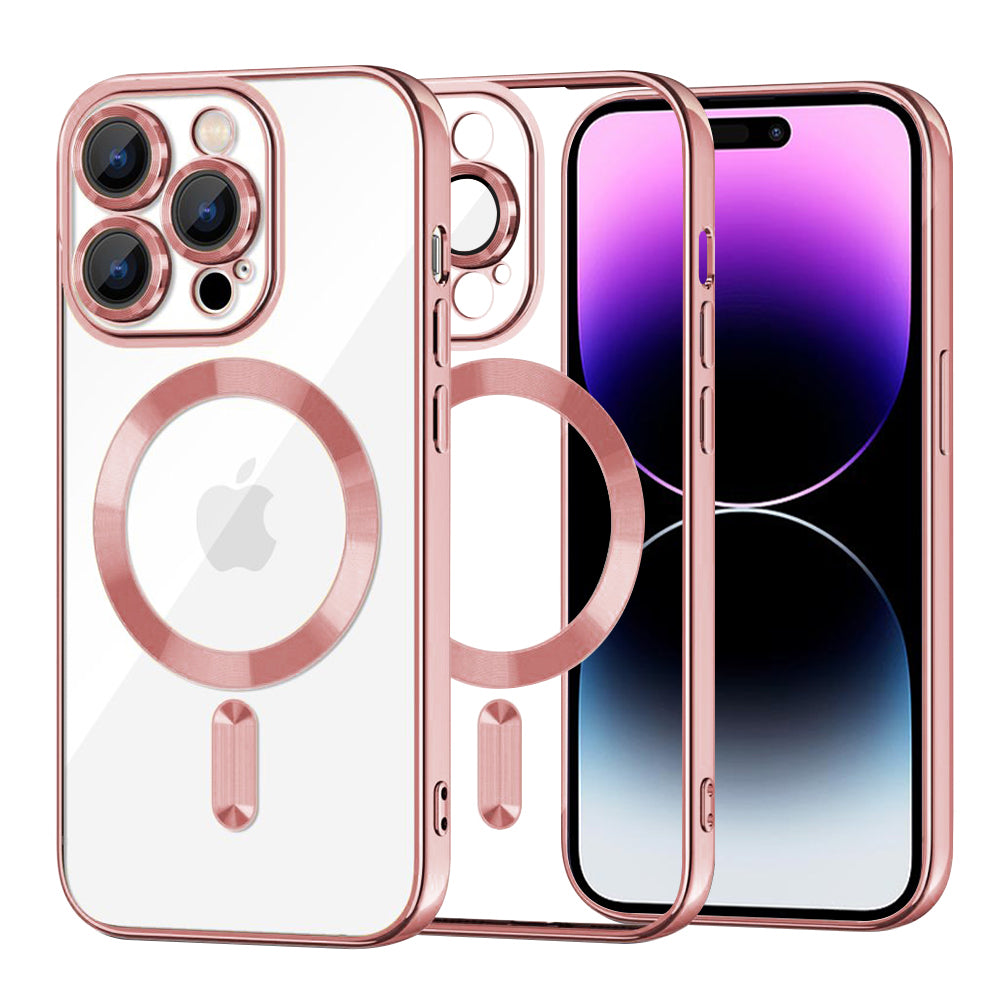 Θήκη MagSafe για Apple iPhone 14 Pro Max, Techsuit, Luxury Crystal, Ροζ