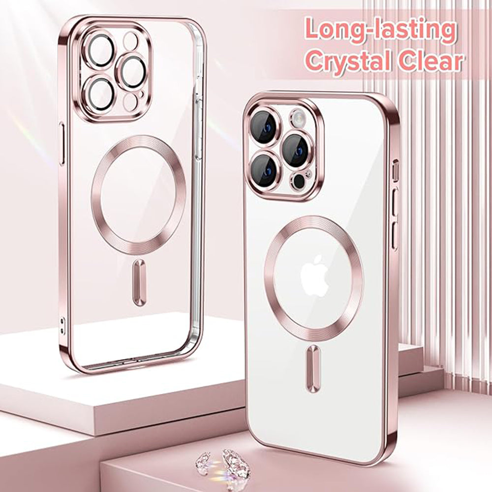 Θήκη MagSafe για Apple iPhone 14 Pro Max, Techsuit, Luxury Crystal, Ροζ