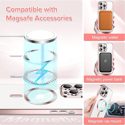 Θήκη MagSafe για Apple iPhone 14 Pro Max, Techsuit, Luxury Crystal, Ροζ