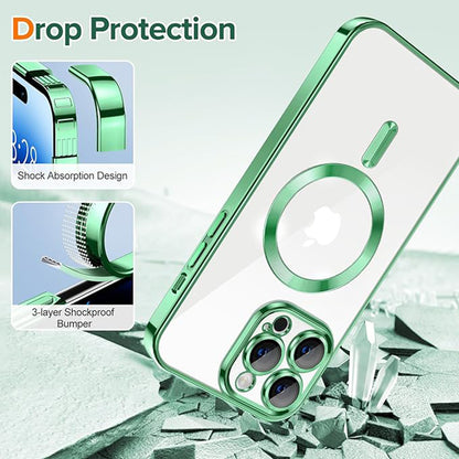 Θήκη MagSafe για Apple iPhone 14 Pro Max, Techsuit, Luxury Crystal, Ανοιχτό Πράσινο