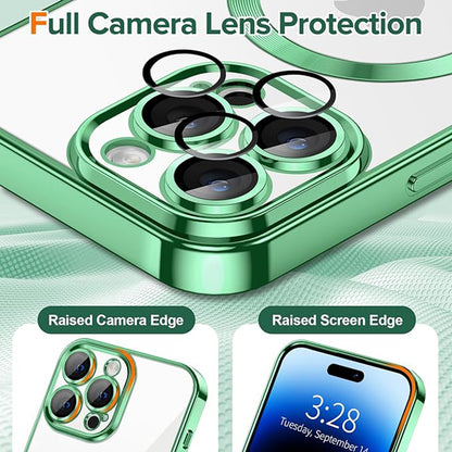 Θήκη MagSafe για Apple iPhone 14 Pro Max, Techsuit, Luxury Crystal, Ανοιχτό Πράσινο