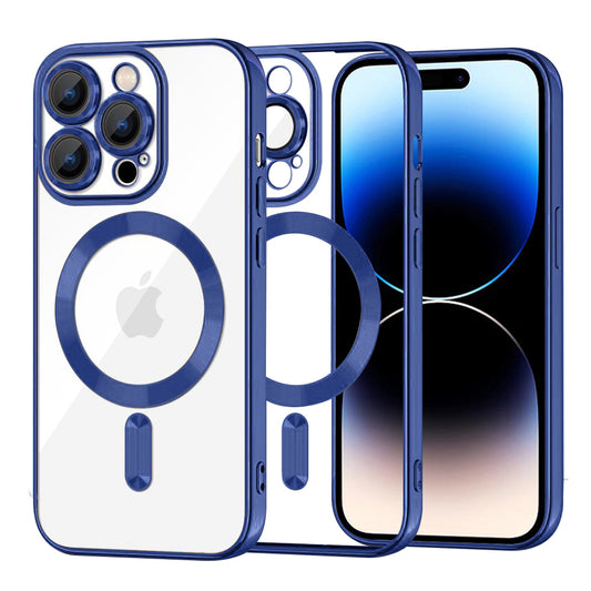 MagSafe Case for Apple iPhone 14 Pro, Techsuit, Luxury Crystal, Dark Blue