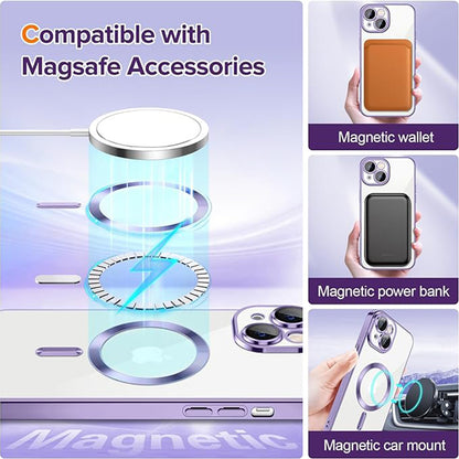 Θήκη MagSafe για Apple iPhone 14, Techsuit, Luxury Crystal, Ανοιχτό Μωβ
