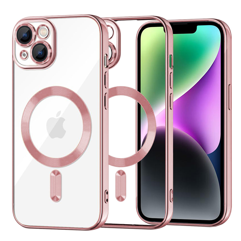 Θήκη MagSafe για Apple iPhone 14, Techsuit, Luxury Crystal, Ροζ
