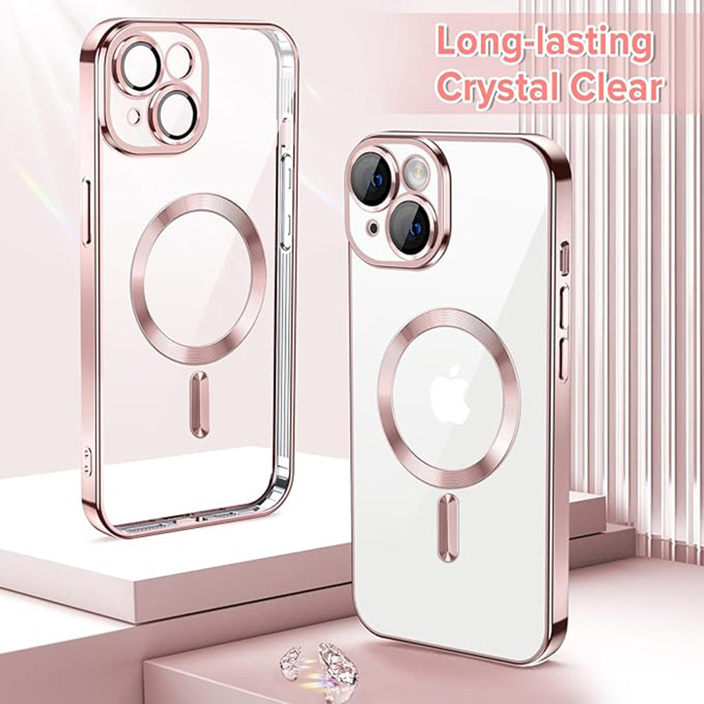 Θήκη MagSafe για Apple iPhone 14, Techsuit, Luxury Crystal, Ροζ
