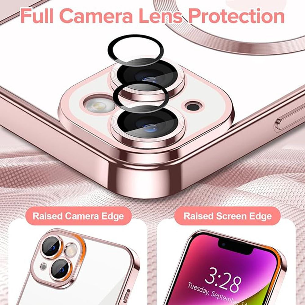 Θήκη MagSafe για Apple iPhone 14, Techsuit, Luxury Crystal, Ροζ