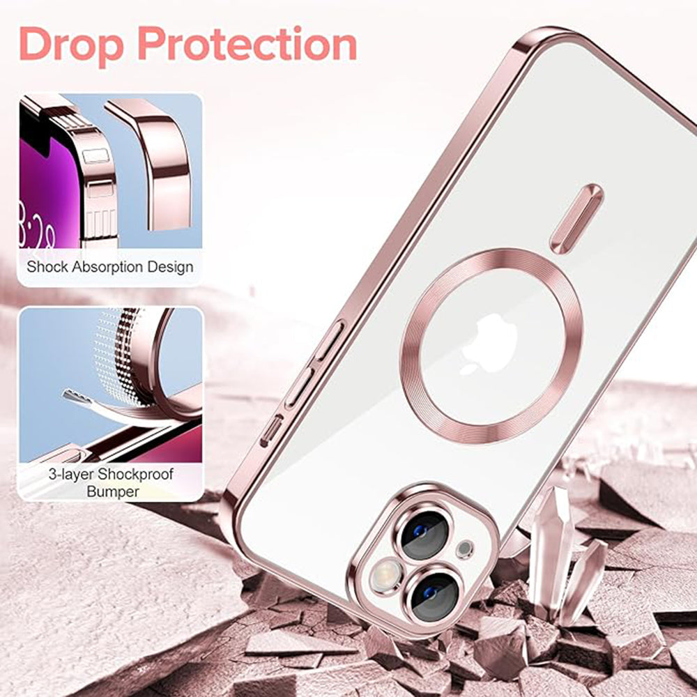 Θήκη MagSafe για Apple iPhone 14, Techsuit, Luxury Crystal, Ροζ