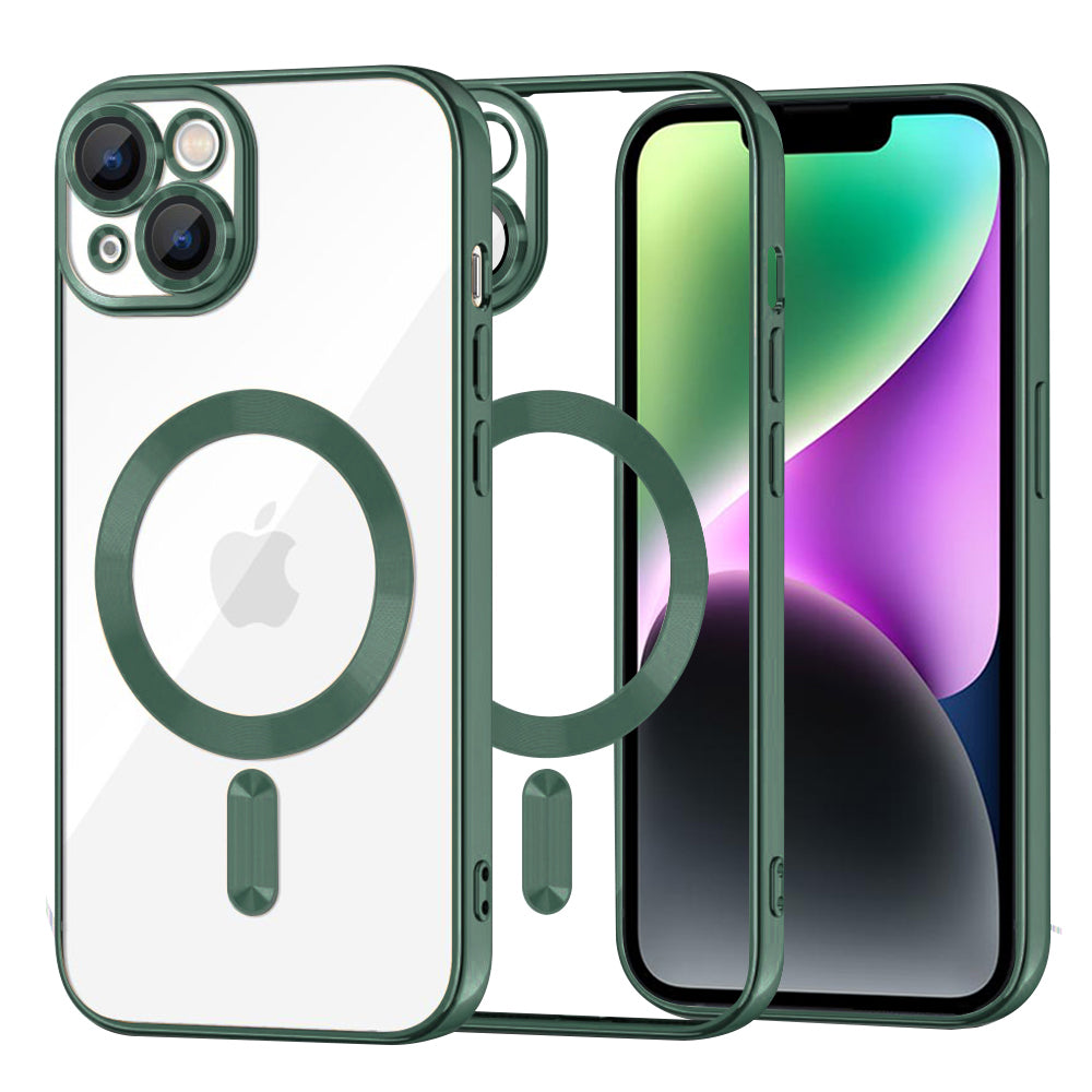 Θήκη MagSafe για Apple iPhone 14, Techsuit, Luxury Crystal, Σκούρο Πράσινο