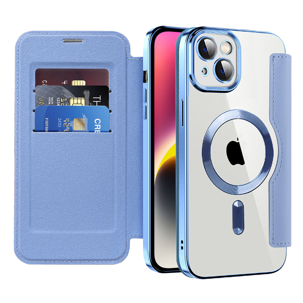 Θήκη MagSafe για Apple iPhone 14, Techsuit, SmartMag Book, Μπλε