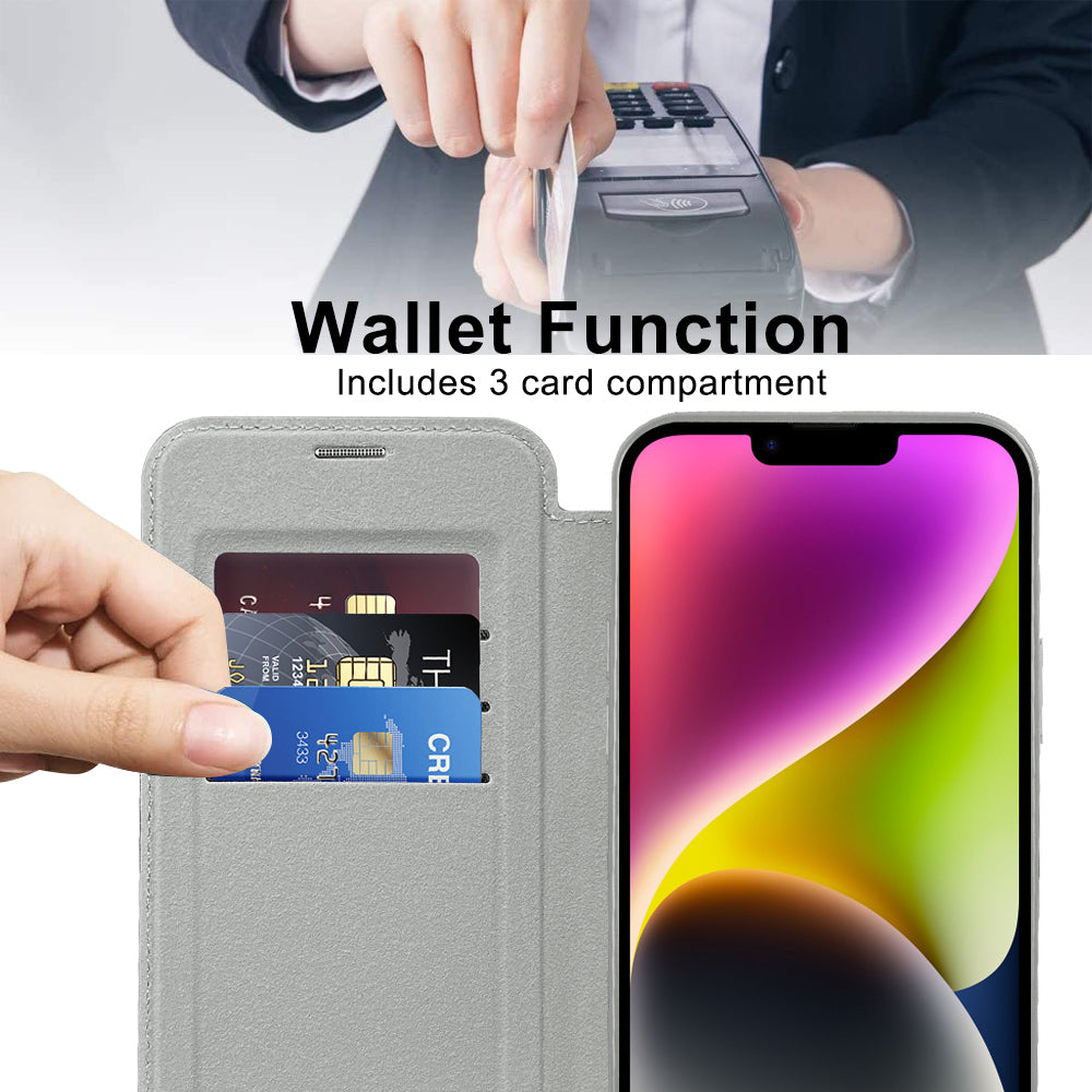 Θήκη MagSafe για Apple iPhone 14, Techsuit, SmartMag Book, Γκρι