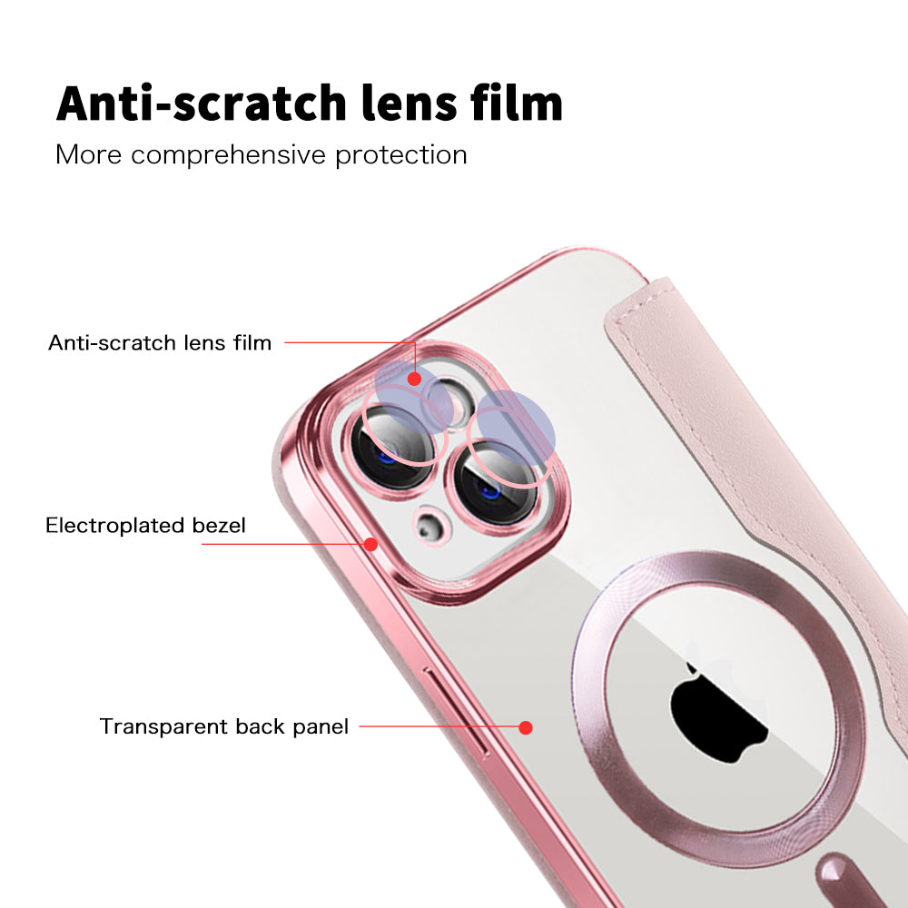 Θήκη MagSafe για Apple iPhone 14, Techsuit, SmartMag Book, Ροζ