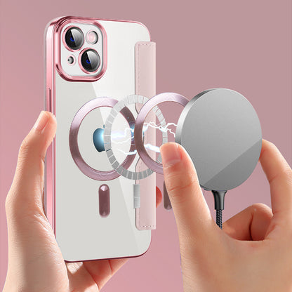 Θήκη MagSafe για Apple iPhone 14, Techsuit, SmartMag Book, Ροζ
