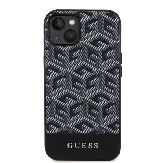 Θήκη MagSafe για Apple iPhone 15, Guess, GCube Stripes, Μαύρη