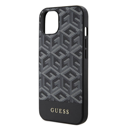 MagSafe Case for Apple iPhone 15, Guess, GCube Stripes, Black