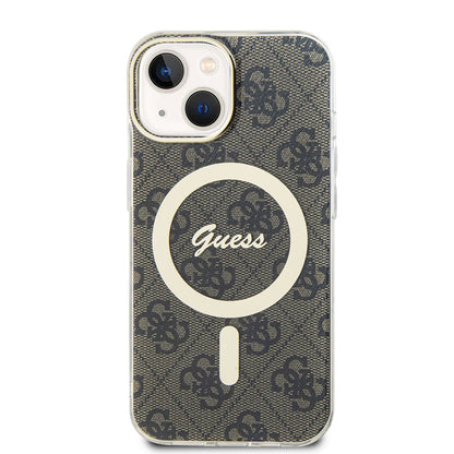 Θήκη MagSafe για Apple iPhone 15, Guess, IML 4G, Καφέ