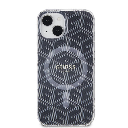 Θήκη MagSafe για Apple iPhone 15, Guess, IML Gcube, Μαύρη