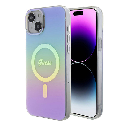 Θήκη MagSafe για Apple iPhone 15, Guess, IML Iridescent, Μωβ