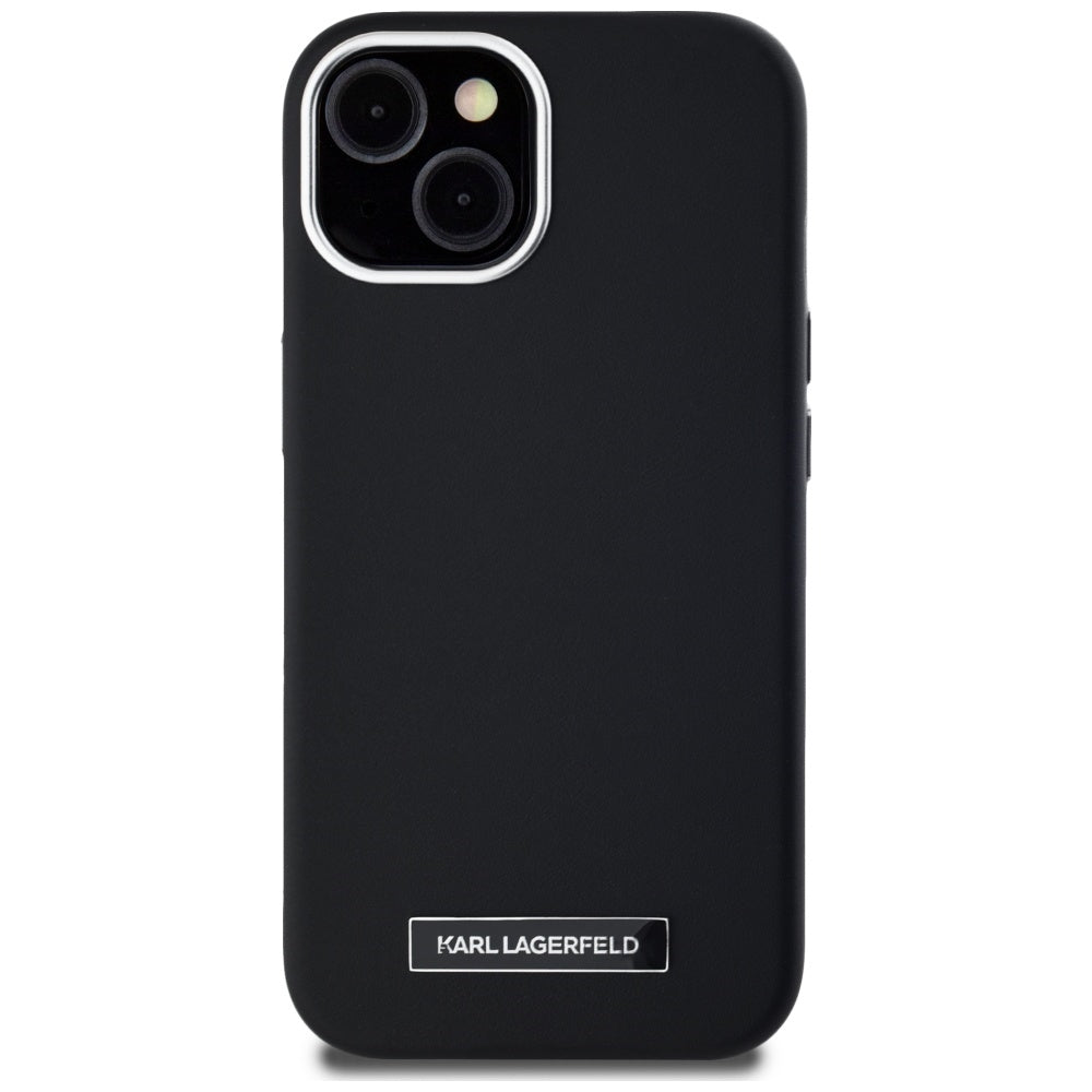 Θήκη MagSafe για Apple iPhone 15, Karl Lagerfeld, FW Metal Plate, Μαύρη