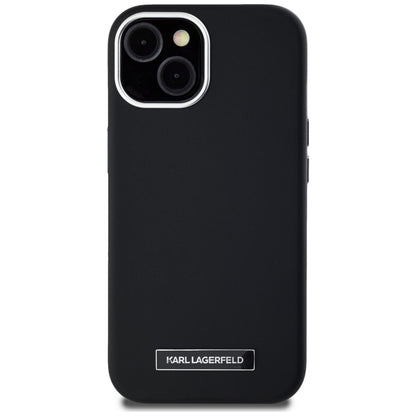 Θήκη MagSafe για Apple iPhone 15, Karl Lagerfeld, FW Metal Plate, Μαύρη