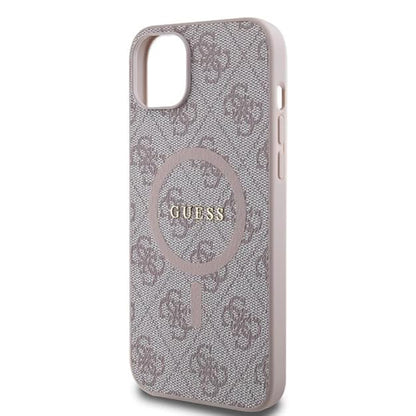 Θήκη MagSafe για Apple iPhone 15 Plus, Guess, 4G Collection, Ροζ