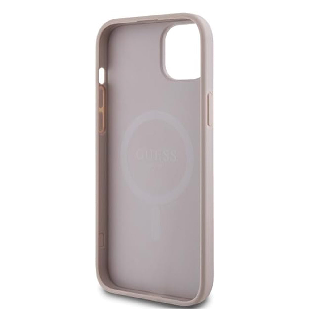 Θήκη MagSafe για Apple iPhone 15 Plus, Guess, 4G Collection, Ροζ