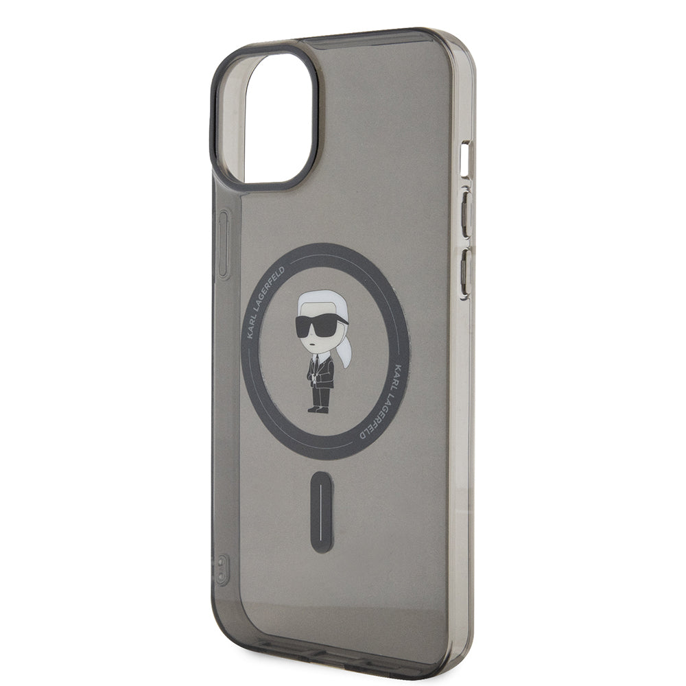 Θήκη MagSafe για Apple iPhone 15 Plus, Karl Lagerfeld, IML Ikonik Karl, Μαύρη