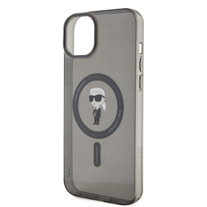 Θήκη MagSafe για Apple iPhone 15 Plus, Karl Lagerfeld, IML Ikonik Karl, Μαύρη