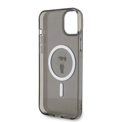 Θήκη MagSafe για Apple iPhone 15 Plus, Karl Lagerfeld, IML Ikonik Karl, Μαύρη