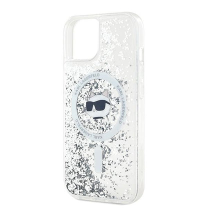 Θήκη MagSafe για Apple iPhone 15 Plus, Karl Lagerfeld, Liquid Glitter Choupette's Head, Διάφανη
