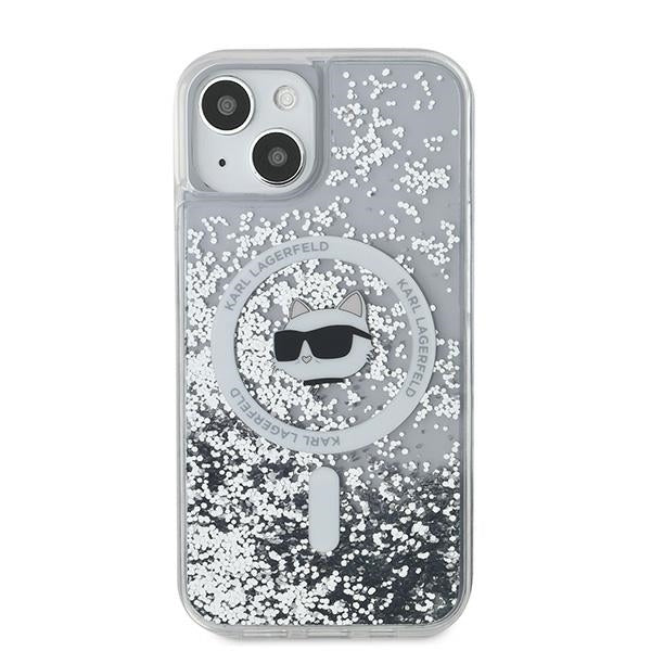 Θήκη MagSafe για Apple iPhone 15 Plus, Karl Lagerfeld, Liquid Glitter Choupette's Head, Διάφανη