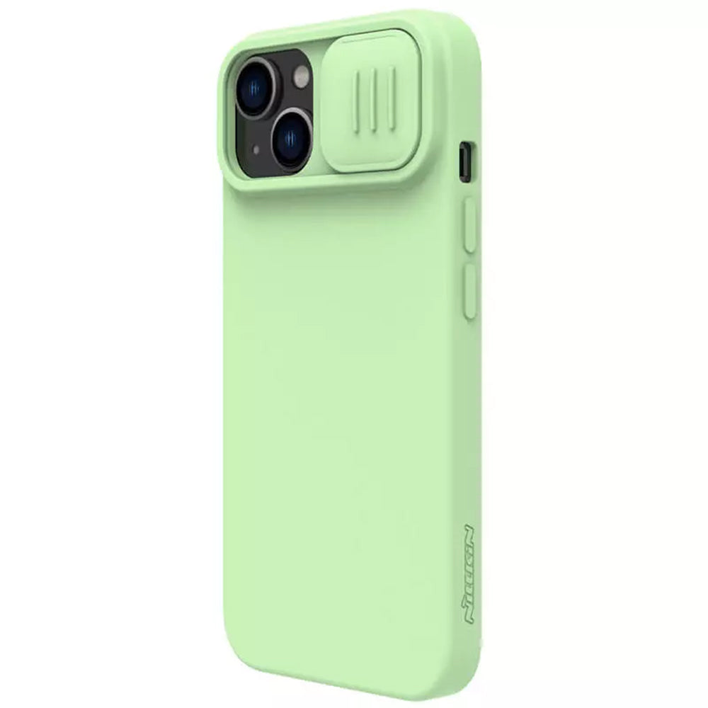 Θήκη MagSafe για Apple iPhone 15 Plus, Nillkin, CamShield Silky, Ανοιχτό Πράσινο
