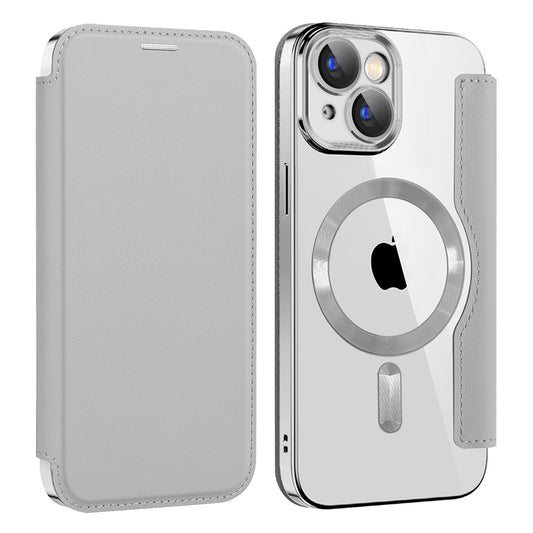 Θήκη MagSafe για Apple iPhone 15 Plus, Techsuit, SmartMag Book, Γκρι