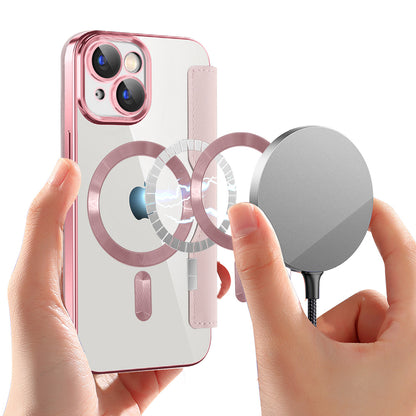 Θήκη MagSafe για Apple iPhone 15 Plus, Techsuit, SmartMag Book, Ροζ