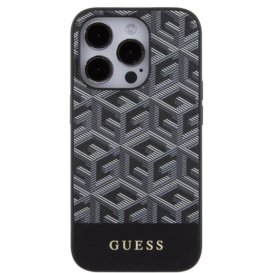 Θήκη MagSafe για Apple iPhone 15 Pro, Guess, GCube Stripes, Μαύρη