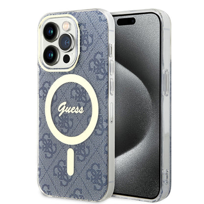 Θήκη MagSafe για Apple iPhone 15 Pro, Guess, IML 4G, Μπλε