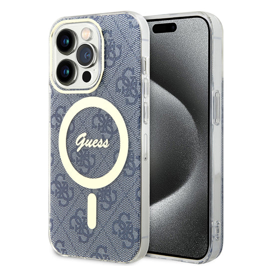 Θήκη MagSafe για Apple iPhone 15 Pro, Guess, IML 4G, Μπλε