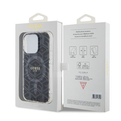 Θήκη MagSafe για Apple iPhone 15 Pro, Guess, IML Gcube, Μαύρη