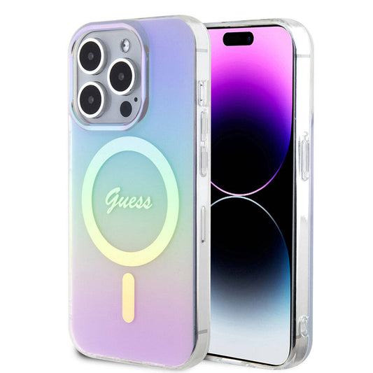 Θήκη MagSafe για Apple iPhone 15 Pro, Guess, IML Iridescent, Μωβ