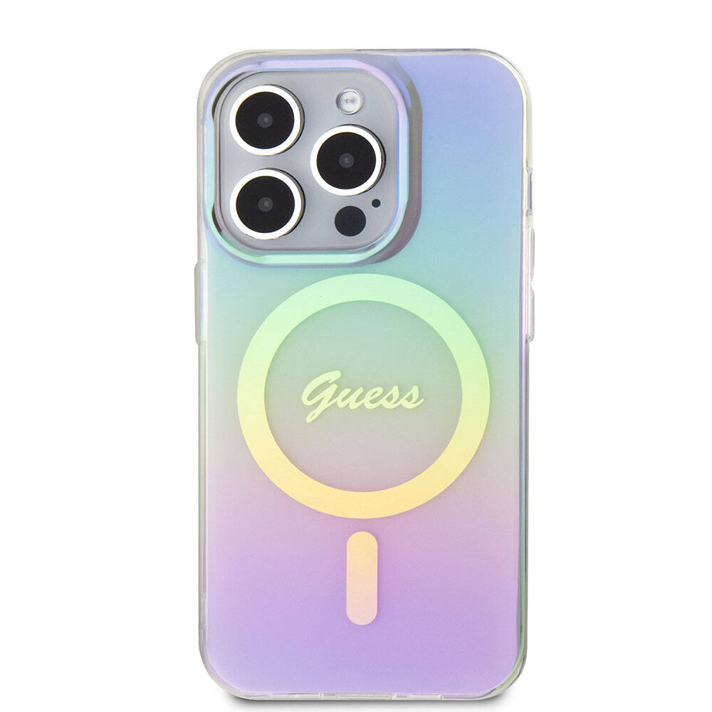 Θήκη MagSafe για Apple iPhone 15 Pro, Guess, IML Iridescent, Μωβ