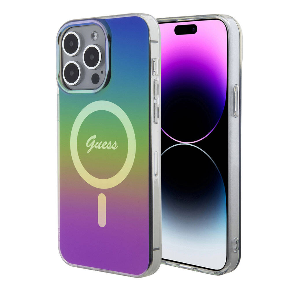 Θήκη MagSafe για Apple iPhone 15 Pro, Guess, IML Iridescent, Πολύχρωμη